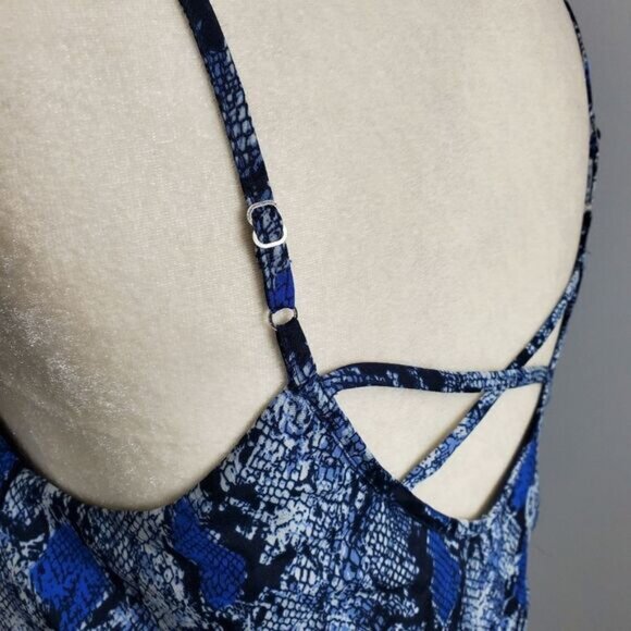 BAR III tank top blue snakeskin print spaghetti strap M - Picture 5 of 7
